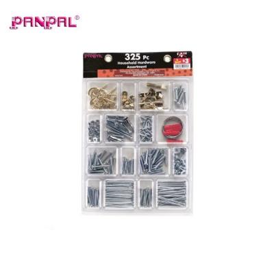 China Pan BSCI Approved Factory Fastener Hardware 325PC Screws And Hooks Assortment Kit for sale