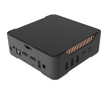 China New Mini PC Intel J3455 Dual Core Wi-Fi 2.4g/5g Dual HD Output Support Win 10 SATA Lake Apollo Mini TV Adapter AK3V AC 12V/2.5A Mini Computer Box for sale