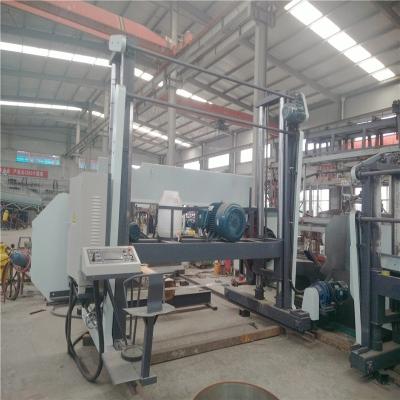 China Touch screen controlling thickness horizontal band sawmill for log cutting for sale