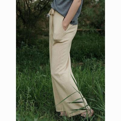 China autumn and winter 100 Anti-wrinkle drawstring solid casual loose thicken cashmere straight pants for women for sale