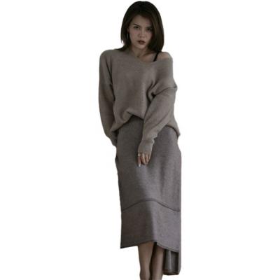 China New Design Breathable 100%Cashmere Thicken Casual Irregular Edge Cashmere Long Skirt For Women For Wholesales for sale