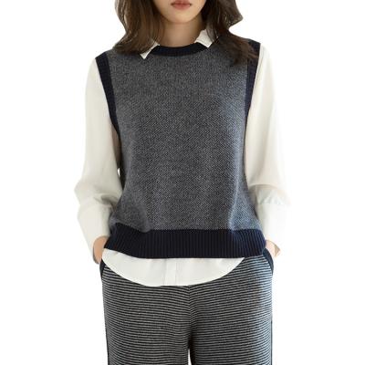 China Breathable Our Own Manufacturer High Standard Delicate Round Neck Cashmere Sweater Vest for sale