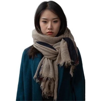 China Hold 2020 Inner Mongolia OEM 100%Cashmere Contrast Color Hot Sale Casual Luxury Stole For Women Made In China for sale