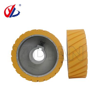 China 140*35*50mm Twill Rubber Pressure Wheel With Keyway For Woodworking Planer Moulder for sale