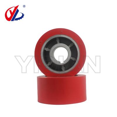 Cina Four Sided Wood Planer Rubber Feeding Wheel - Red Feed Roller With Keyway in vendita