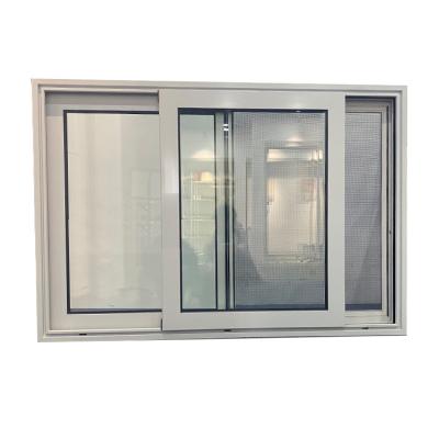 China Magnetic Aluminum Soundproof Double Glazed Opening Screen Wide Sliding Window for sale