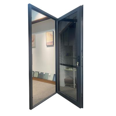 China Modern Aluminum Glass Shade Slats Door Swing Door For High Performance for sale