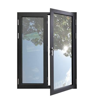 China Modern Minimalist Black Metal Double Door Swing Style Aluminum French Door With Ten Year Warranty for sale