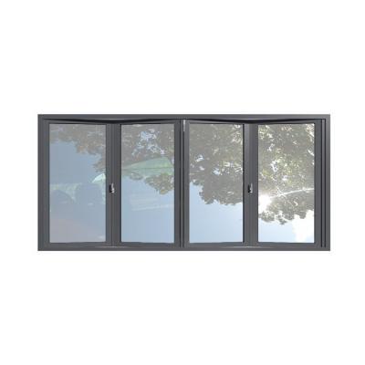 China Modern Heat Resistant Break Wheel Aluminum Bi - Folding Window With Soundproof Glaze for sale