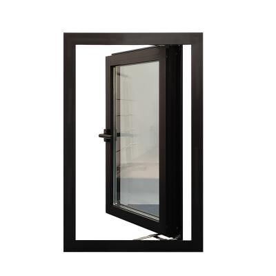 China European Style Folding Aluminum Swing Screen Window Tempered Glass Customized German Window Frame for sale