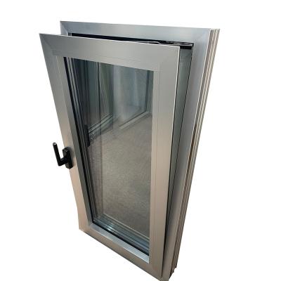 China Systematic Folding Aluminum Triple Glass Tilt And Turn Window With Cyclone Mesh for sale