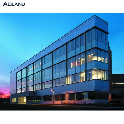 China Aoland Building Materials Exterior Aluminum Reflective Laminated Glass /tempered/ Curtain Wall For Facades for sale