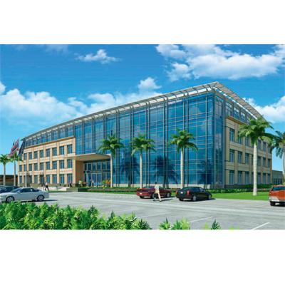 China Modern Commercial Glass High Rise Glazed Curtain Wall With Low E Aluminum Frame Tempered Insulated for sale