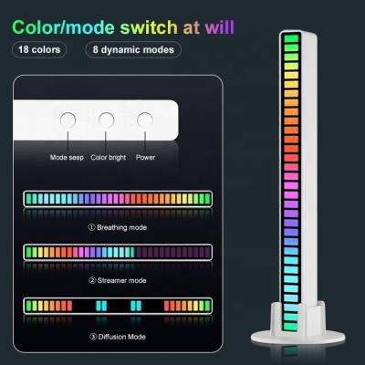 China Colorful Voice Control LED Music Level Light Collector Rechargeable Lamp Colorful RGB Rhythm Lights for sale