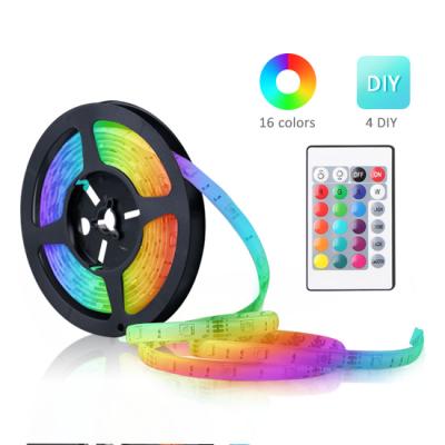 China DC12V 3M/Set Residential 5050 RGB Flexible LED Lamp With Remote Control Waterproof Strip Light for sale