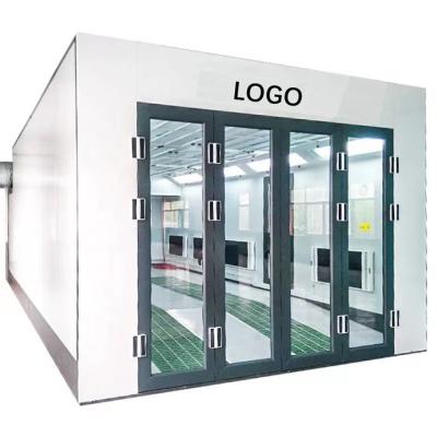 China Luxury 8mx4.2m Spray Booth Electric/Diesel Heating Car Paint Booth Fully glass gate Car Paint Room 8000*5400*3400mm for sale