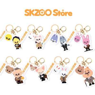 China Wholesale Kpop Merch Cartoon SKZ Acrylic Key Chain Cute Stray Kids SKZOO Plastic Key Ring Souvenir for sale