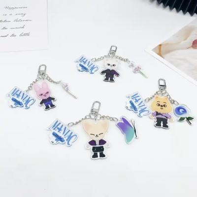 China Souvenir Wholesale Kpop Merch Cartoon Cute Stray Beast SKZ Kids Maniac SKZOO Plastic Keychain Acrylic Key Chain for sale