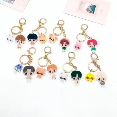 China Wholesale Kpop Merch Cartoon SKZ Acrylic Key Chain Cute Stray Kids SKZOO Plastic Key Ring Souvenir for sale