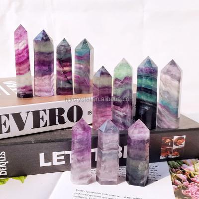 China China Wholesale Natural Fluorite Point Tower Crystal Quartz Healing Gemstone Rainbow For Decoration for sale