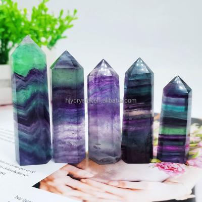 China China Natural Crystal Quartz Gemstone Point Rainbow Fluorite Tower Healing For Decoration for sale