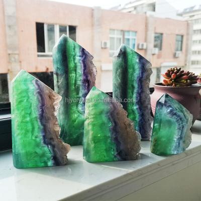 China Natural China Rainbow Fluorite Freeform Tower Crystal Quartz Gemstone Point Rough for Healing for sale