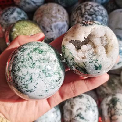 China China Wholesale Natural Spiritual Sphere Crystal Ball Raw Moss Agate For Decoration for sale