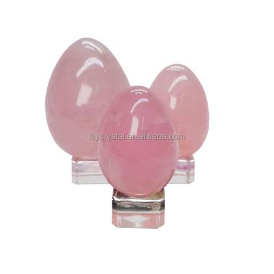 China Wholesale High Quality Natural Quartz Yoni Egg Crystal Quartz Gemstone Egg Healing Rose From China for sale