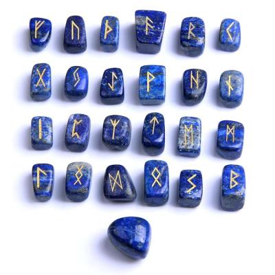 China China Natural Mixed Chakra Reiki Mixed Gemstone Rune Stones Set Runestone Sets Engraved Letter for sale