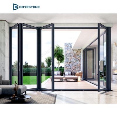 China Heat insulation Australia standard windows&doors exterior french bi-folding aluminum folding door for balcony patio for sale