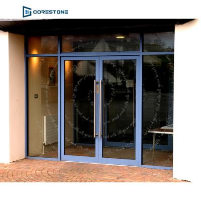 China Factory Outlet Waterproof High Quality Glass Door Spring Exterior Aluminum Main Entrances for sale