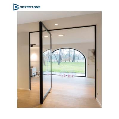 China New Style Thermal Insulation Entry Pivot Front Door Aluminum Glass Floor Pivot Entry Pivot Doors Spring Door Closer for sale