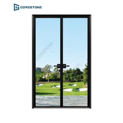 China Latest Modern Professional Design Modern Glass Aluminum Slim Glass Swing Doors for sale