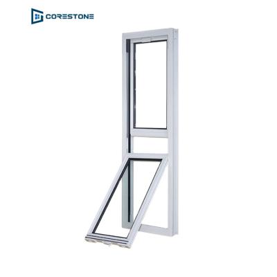 China American Style Tempered Glass Vertical Screen Folding Open Double Hung Window With Screen for sale