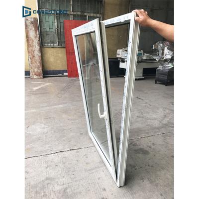 China Double Impact Energy Saving Hurricane Vinyl Tilt & Tilt & Turn Window PVC Glass Casement Glass Windows for sale