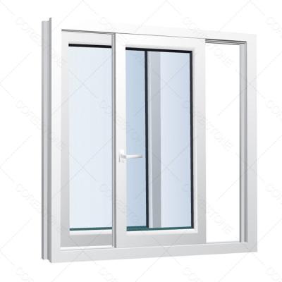 China Modern Glass Folding Screen PVC Sliding Windows Vinyl Windows UPVC Double Glazed Sliding Windows for sale