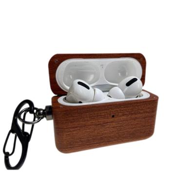 China Anti-wrinkle New Luxury Brand Mini Earbuds Case walnut Wood Earphone Case For AirPods Pro for sale