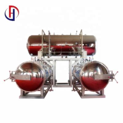 China Canned food& Pocket Food& Tall Glass Jar Horizontal Industrial Water Jet Autoclave For Food And Beverage for sale