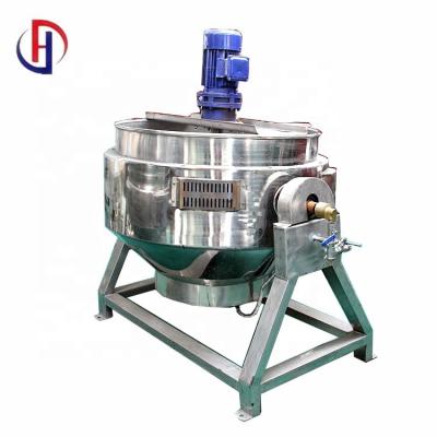 China Meat processing plants jacket pot industrial electric heating titable kettle cooking pot with mixer for sale