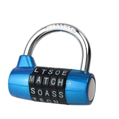 China US Password 5-Digit LOGO Gym Wardrobe Door Padlock Custom Style With Required English Letter Password Lock for sale