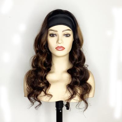 China Wholesale Cheap Body Wave Balayage Highlight European Remy Hair Lace Front Wig Body Wave Hairband Wig QICAI Body Wave for sale