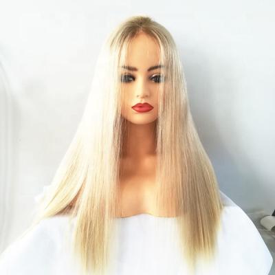 China Silky Straight Wave Qingdao Hair Vendor Drop Shipping Customized Blonde Wig 5x5 Full Lace Wig 180 Density Silk Top Ombre for sale