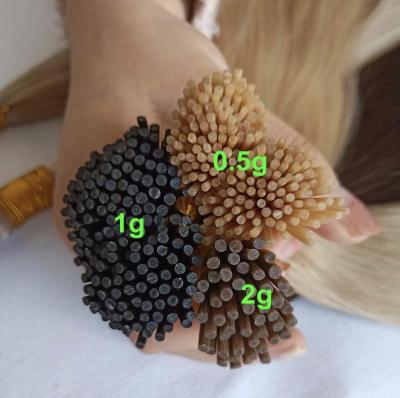 China Can Be Customized 100% Russian Remy Full Length Human Hair 0.5g 0.8g 0.9g 1g Stick Tip Virgin Prebond Keratin I Tip Hair Extensions Wholesale for sale