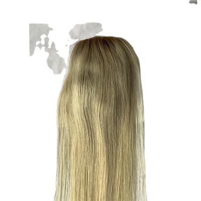 China Handtied Silky Straight Wigs Toppers Hair Wave Ombre Blonde Hair New 2021 For Women 100% Chinese Virgin Hair 11A 12A Topper for sale