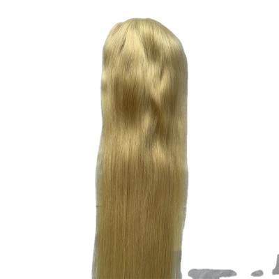 China Full Lace Hair Topper For Lady Women Human Hair Handtied Silky Straight Hair Extensions Mono Silk Bases Blonde Wave Topper for sale