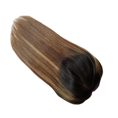 China Qicai Real Wave Hairpiece Grade 10A Silky Straight Women Wholesale High Quality Silky Straight Remy Human Hair Topper For for sale