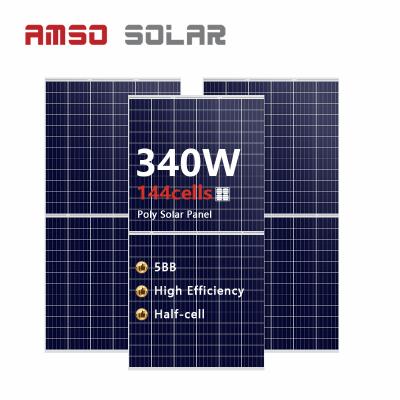 China High Efficiency 40v 340w Solar Panel Cells Solar Panel Half Poly Half Cut Polycrystalline Solar Panels 157mm*157mm for sale