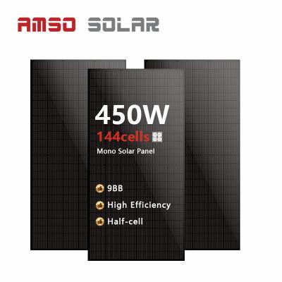 China High Efficiency 9BB 450W Half Shut Off Solar Panel 450 Watt is 450W Half Cell Solar Panel AS450M-144 for sale