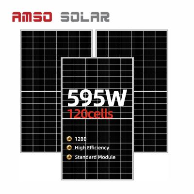 China Manufacturer 595W Monocrystalline Solar Panels With CE TUV Certificate In Stock 210mmx210mm for sale