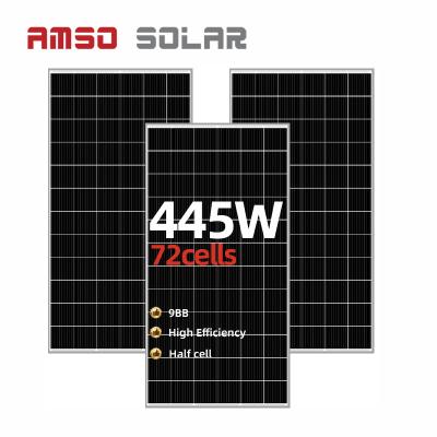 China A Grade 445 Watt Solar Panel With 72 Cell Solar Cell For Home Power System 158.75mmx158.75mm for sale